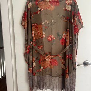 Kimchi Blue Kimono with Fringe XS